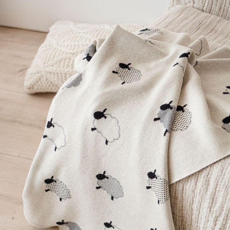 kaiser babydecke sheep strickoptik 100% organic cotton natural combo