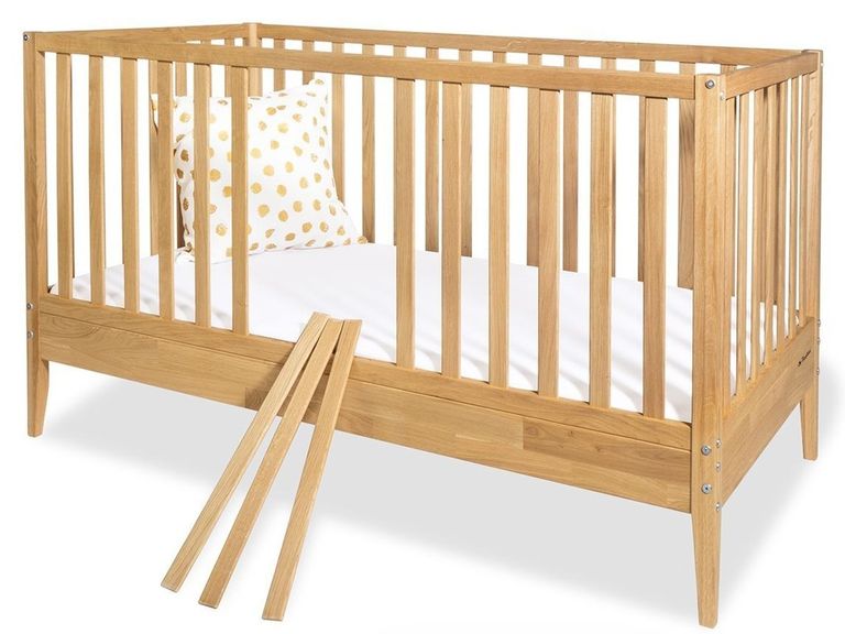 pinolino gitterbett babybett holz alva mit 3 herausgenommenen schlupfsprossen