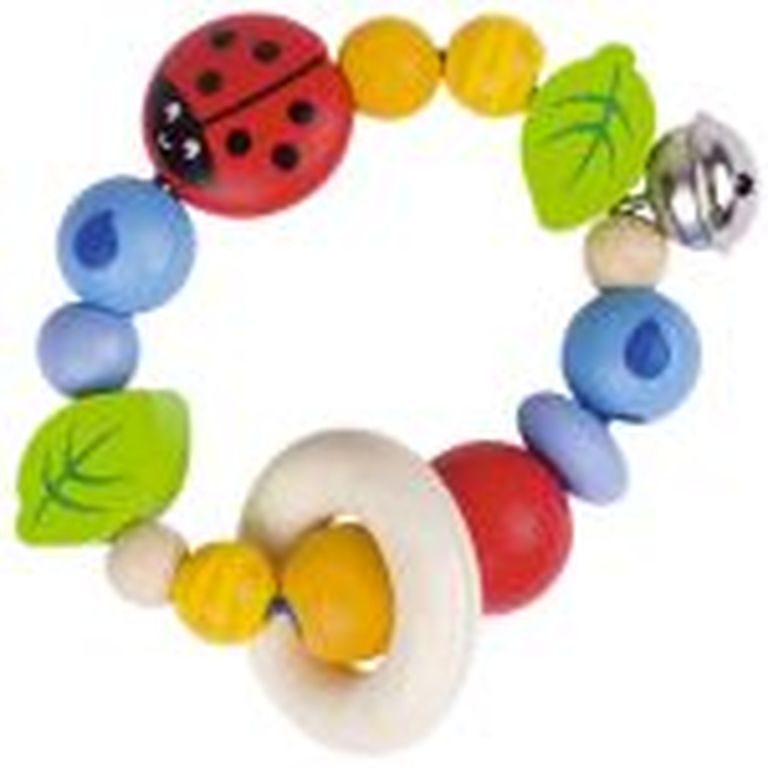 babyspielzeug greifling rassel goki holz marienkäfer