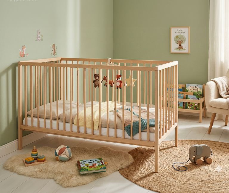 kinderbett gitterbett pinolino hanna holz natur im kinderzimmer