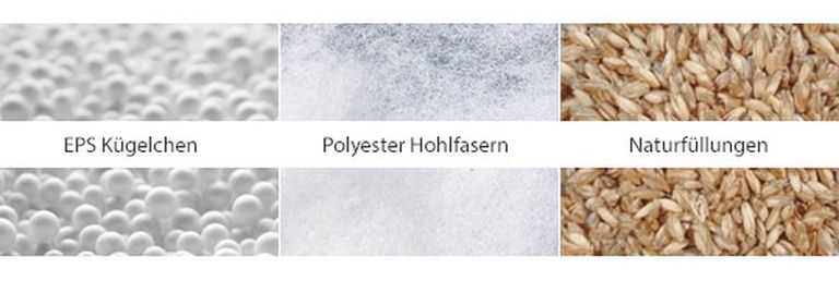 stillkissen füllungen eps kügelchen polyester hohlfasern naturfüllung